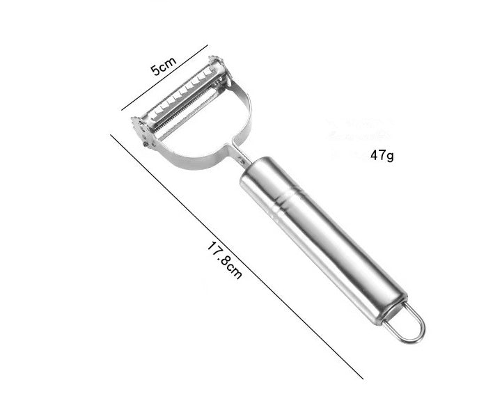 Stainless Steel Peeler Three-Piece Set, Household Melon And Fruit Planing Duck Feather Clip, Double-Headed Peeling Knife And Grater