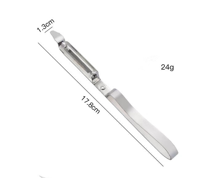 Stainless Steel Peeler Three-Piece Set, Household Melon And Fruit Planing Duck Feather Clip, Double-Headed Peeling Knife And Grater