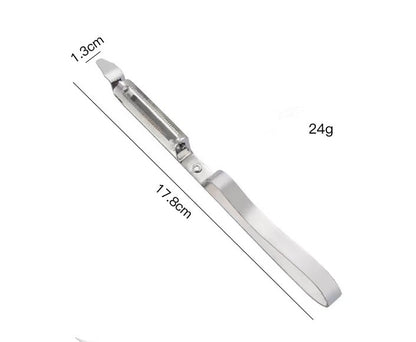 Stainless Steel Peeler Three-Piece Set, Household Melon And Fruit Planing Duck Feather Clip, Double-Headed Peeling Knife And Grater