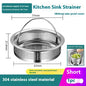 Stainless Steel Kitchen Bounce Core Sink Strainer Drain Cap