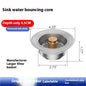 Stainless Steel Kitchen Bounce Core Sink Strainer Drain Cap