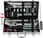 Grilljoy 24PCS BBQ Grill Tools Set With Meat Thermometer And Injector - Extra Thick Stainless Steel Fork, Spatula& Tongs - Complete BBQ Accessories In Aluminum Case - Perfect Grill Gifts For Men