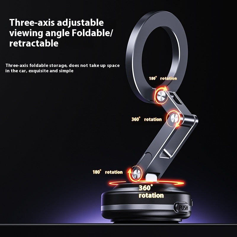 Double Suction Cup Car Mobile Phone Bracket Vacuum Adsorption Magnetic Bracket